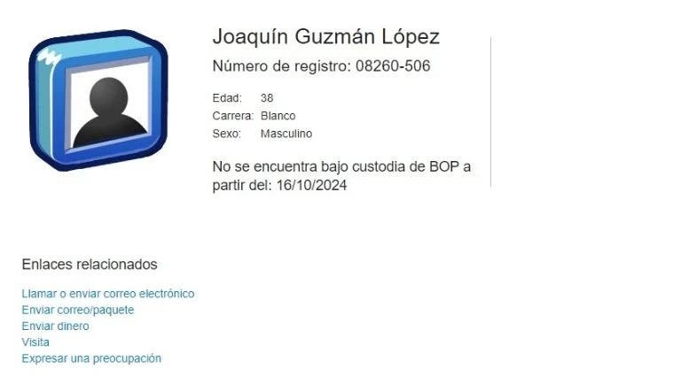 Joaquín Guzmán López ya no está bajo custodia en EU; Ovidio reingresa a penal