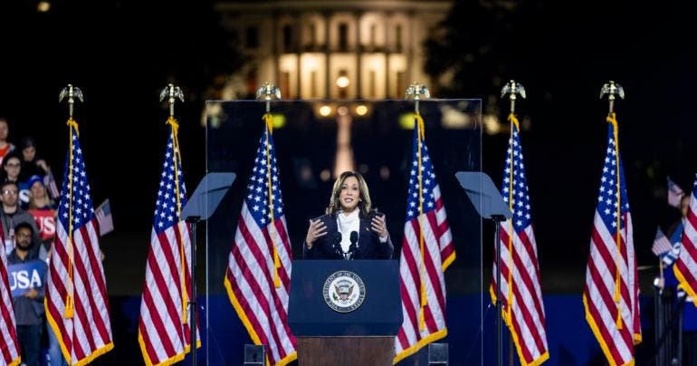 Kamala Harris pasar pagina Trump