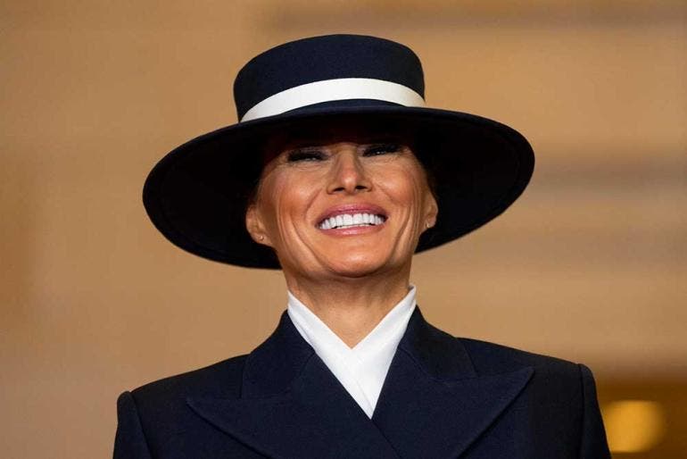 Melania uso un sombrero que se llevó las miradas en la investidura de Trump (EFE)