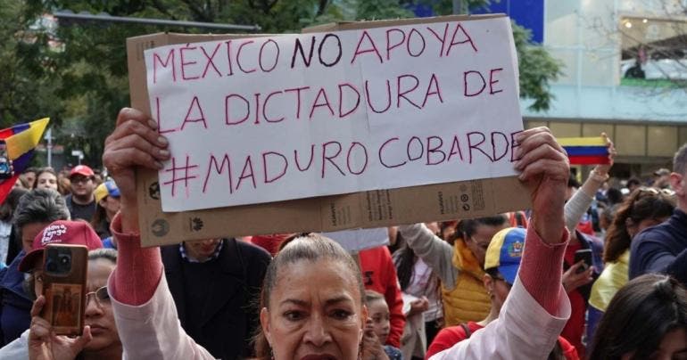 protestan Maduro embajada Mexico venezolanos