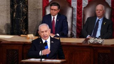 Benjamín Netanyahu en el Capitolio de EU