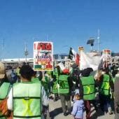 puerto internacional San Ysidro Trump migrantes protestan